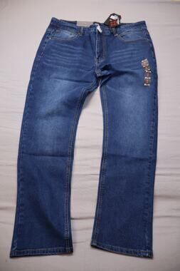 NEW Blu Rock Men's Blue Stretch Mid Rise Straight Leg Denim Jeans Size 38x31